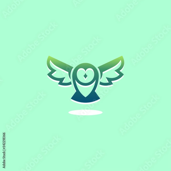 Obraz Creative Pin Owl Logo - Icon