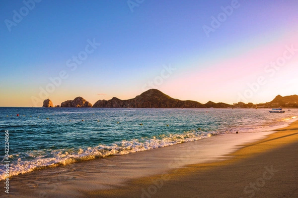 Obraz Rock Formations in the Background during sunset in cabo 