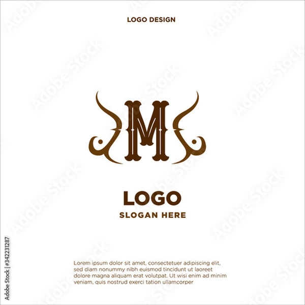 Fototapeta Vintage Logos based on M Monogram
