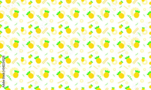 Fototapeta Vector Seamless Pattern Colorful Vegetable Illustration Minimalist Cover Template