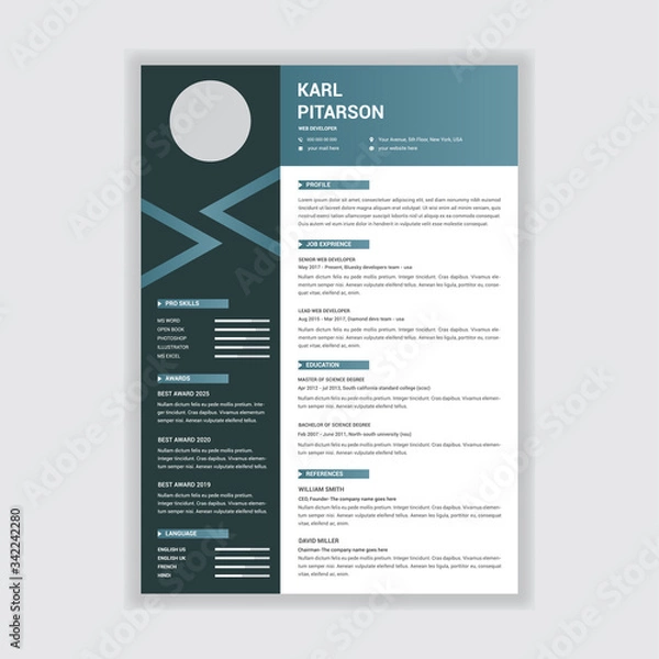Obraz Creative professional resume template design