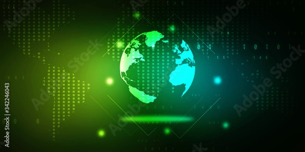 Fototapeta 2d illustration world map abstract background