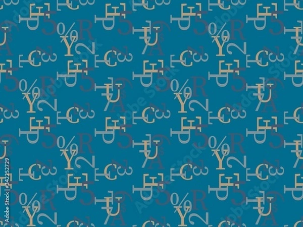 Fototapeta  letter and  symbols on a seamless spring pattern.