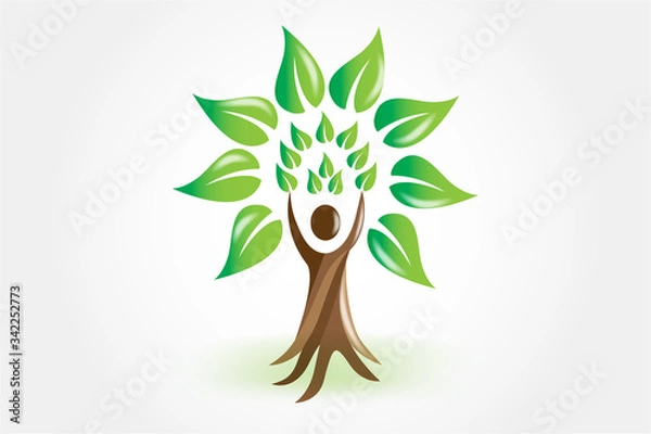 Fototapeta Logo drzewo ludzie ikona grafika wektorowa