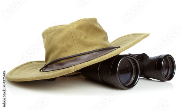 Obraz The hikers hat with binoculars