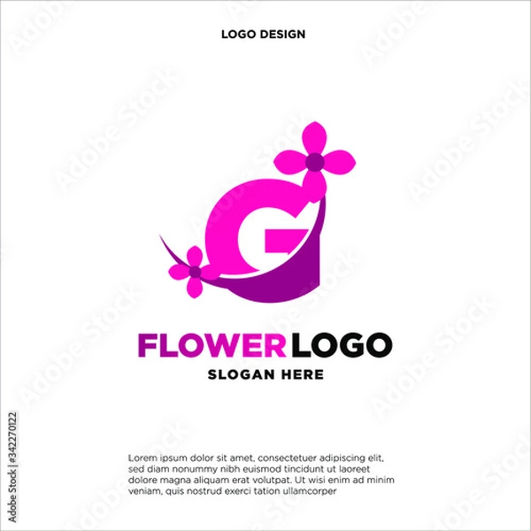 Fototapeta flower initial Letter G Logo design