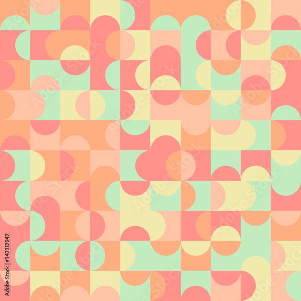 Fototapeta 70s Particles Semi Circle Collage Seamless Pattern