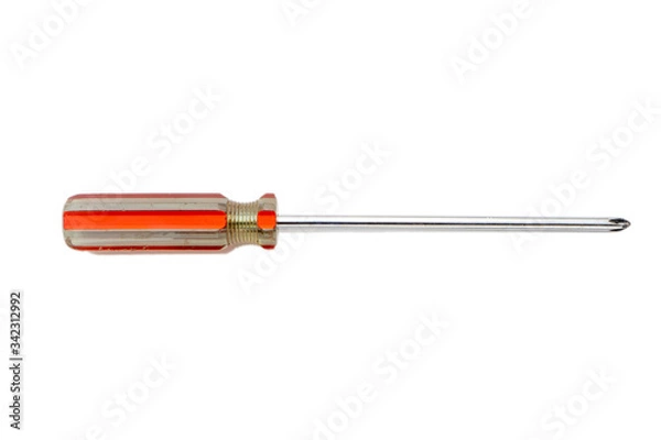 Obraz Screwdriver  closeup on white background. Selective focus