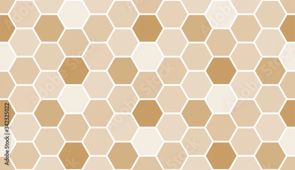Fototapeta Bee honeycomb seamless pattern, art honey texture