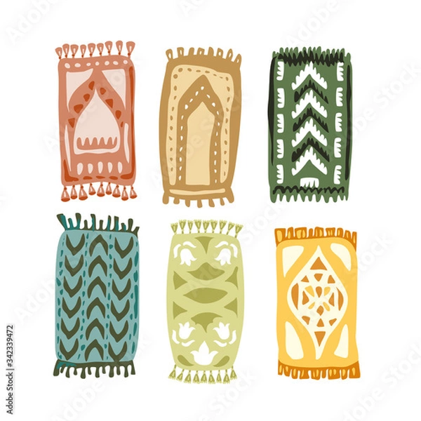 Obraz Set of vintage rugs and carpets.