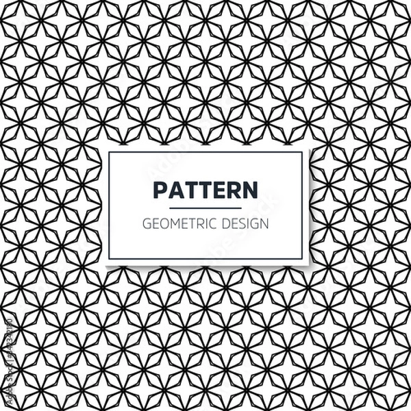 Fototapeta Seamless geometric black and white pattern