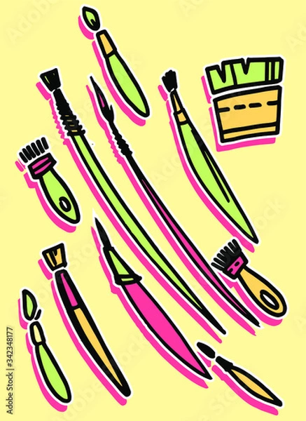 Obraz vector color brush for painting