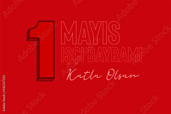 Obraz 1 Mayıs İşçi Bayramı: 1st May Labour day or International Workers' Day greetings banner.