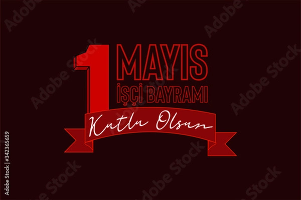 Obraz 1 Mayıs İşçi Bayramı: 1st May Labour day or International Workers' Day greetings banner.