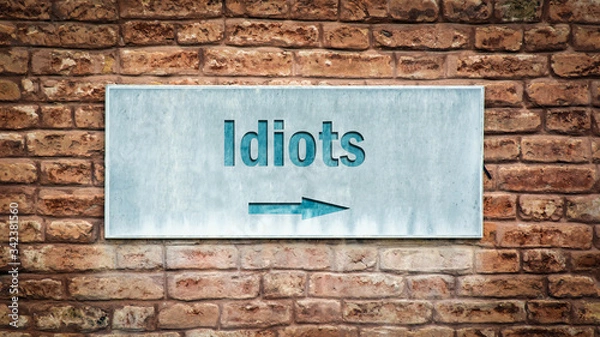 Obraz Street Sign to Idiots
