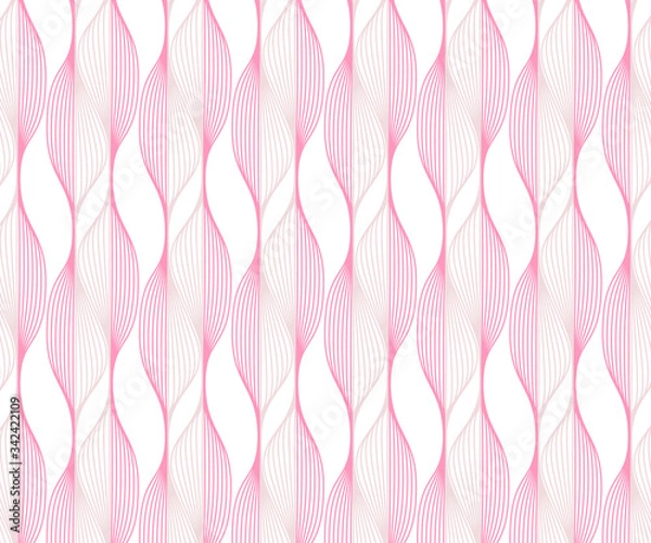 Fototapeta Repeating petals vector pattern, pink line