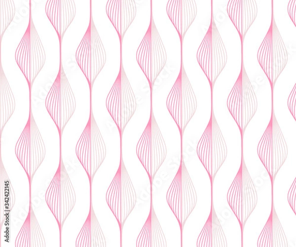 Fototapeta Repeating petals vector pattern, pink line