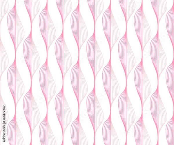 Fototapeta Repeating petals vector pattern, pink line