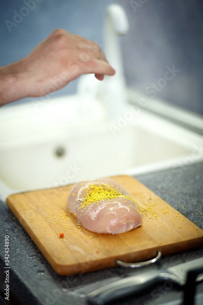 Obraz chef preparing meat