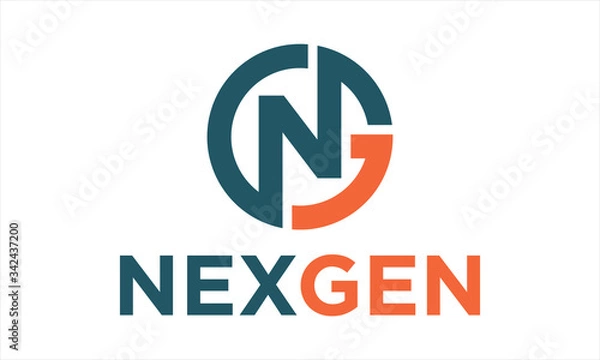 Fototapeta COMBINATION LOGO FROM NG OR GN IN CIRCLE LOGO DESIGN CONCEPT