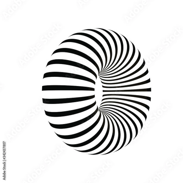 Fototapeta optical illusion vector ring geometric 3d