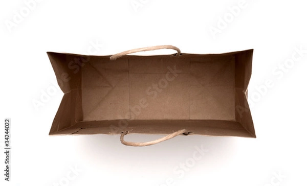 Obraz brown paper bag isolated on a white background.