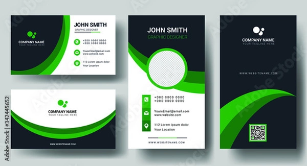 Fototapeta Set dark cards in a modern vector design