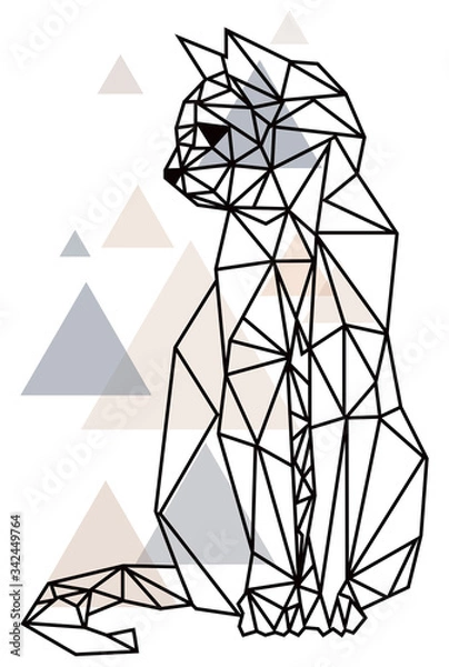 Obraz trójkąt linii kota