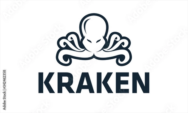 Obraz OCTOPUS KRAKEN LOGO DESIGN ICON TEMPLATE