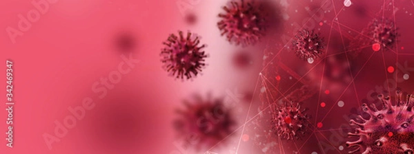 Fototapeta virus cell neon background