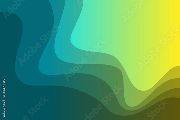 Fototapeta Sea blue vector template with abstract lines. Shining gradient illustration