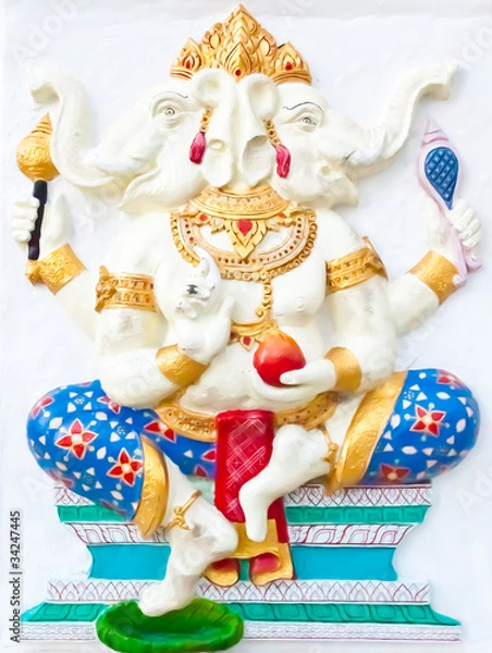 Obraz White two heads ganesha