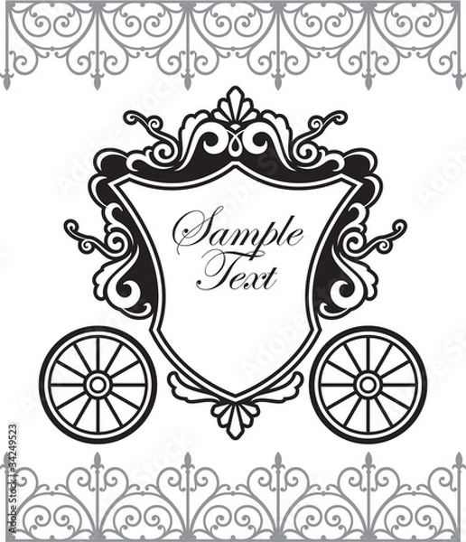 Fototapeta invitation design with fairytale carriage