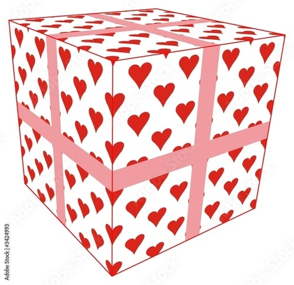 Fototapeta love present on white background