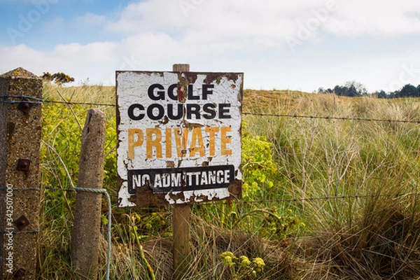 Obraz Old private golf course sign