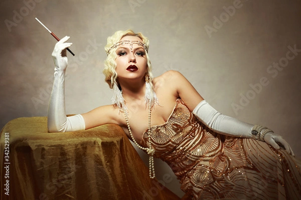 Fototapeta woman retro flapper style