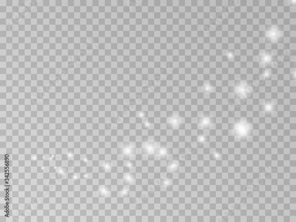 Fototapeta Vector png magic light effect falling star trail