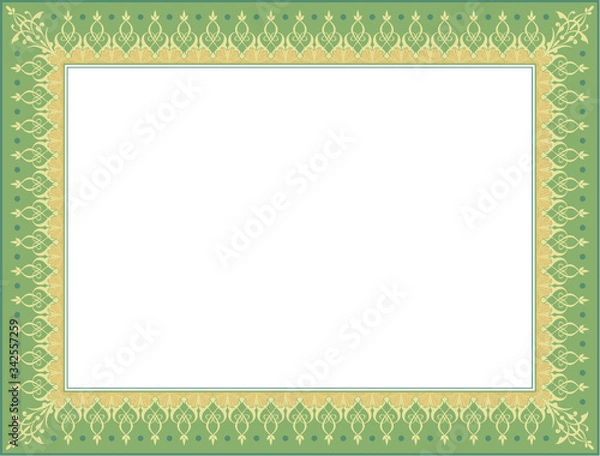 Obraz green certificate with gold ornament