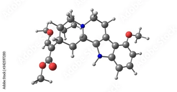 Obraz Mitragynine molecular structure isolated on white