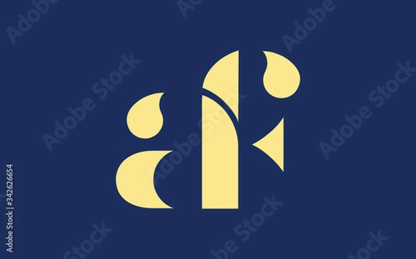 Fototapeta af or fa and a, f Lowercase Letter Initial Logo Design, Vector Template