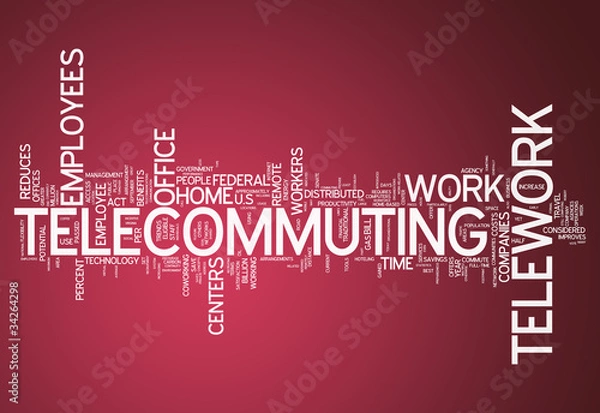 Fototapeta Word Cloud "Telecommuting"