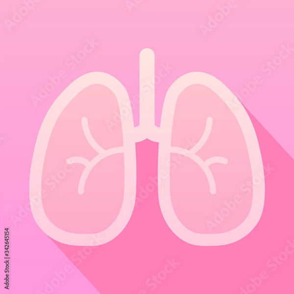 Fototapeta Lung icon.  Medical flat art symbol. Vector illustration.