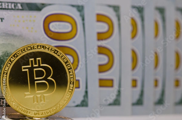 Obraz banknotes and bitcoin