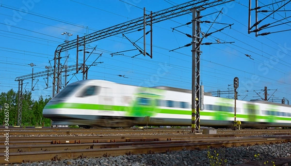 Obraz Fast train with motion blur