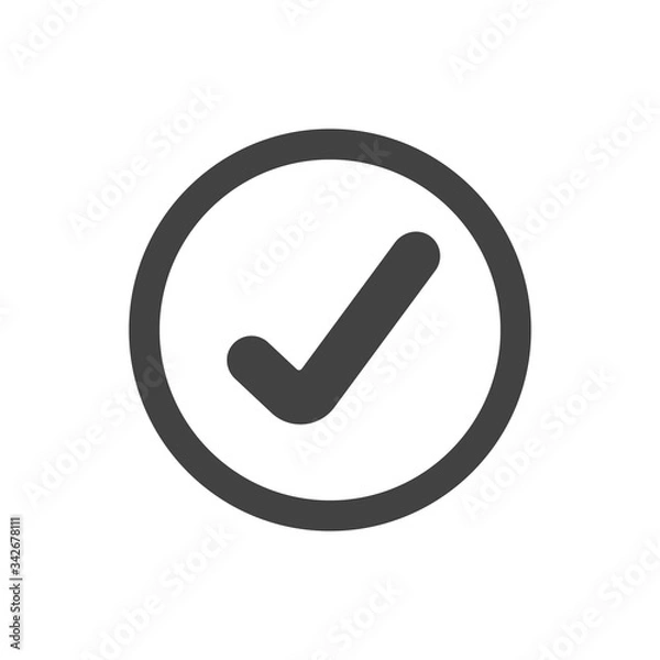Fototapeta Checkmark icon. Check mark vector for correct or wrong judgment Isolated on white background.