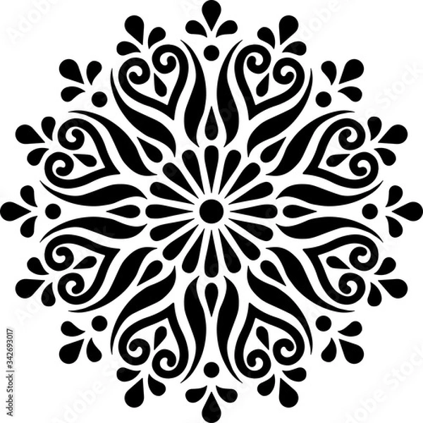 Fototapeta Mandala Pattern Stencil doodles sketch