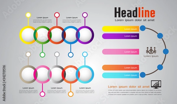 Fototapeta steps infographics ,Business concept, workflow layout