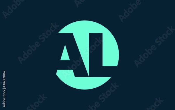 Fototapeta AL or LA and A, L Uppercase Letter Initial Logo Design, Vector Template