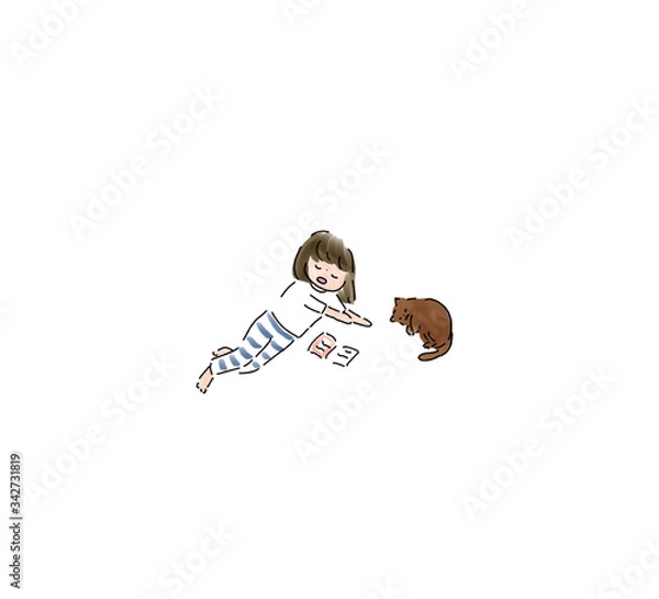 Obraz 猫とお昼寝