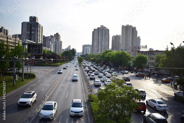 Fototapeta traffic in the big city in china